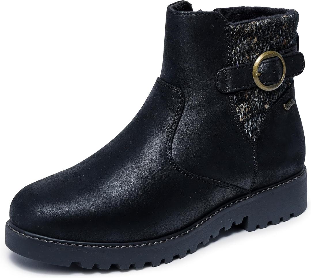 Skechers Women's Arch Fit Marlie-Weekend Chat Ankle Boot (9.5, Black/Black)