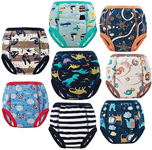 MooMoo Baby 8 Packs Potty Training Pants Cotton Absorbent Training Underwear for Toddler Boy and Girls 7T