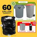 ToughBag 55-60 Gallon Medium Duty Trash Bags, 100 Count, Black