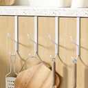 2 x niffgaff Lang Over Door Hook 2-Pack - Heavy Duty Door Hook with Support Pads, 9 Inches Tall Child-Friendly Height, No Drilling Required, Fits Doors Up to 1 Inches Thick, Alloy Metal, White