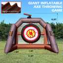 OZIS Inflatable Axe Throwing Game with 16 Axes and 8 Toss Ball Inflatable Ball Toss Target Dart Board for Backyard Team Birthday Party Events Outdoor Indoor
