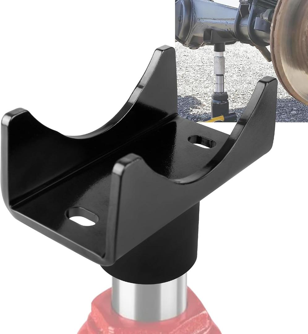Bottle Jack Axle Adapter Lifting Saddle Cradle for 2" 3" 4" Round & 2" Square Axle Tube, Fits 1.5" Jack Platform, 17000lbs Heavy Duty Alloy Steel Jack Saddle for RV Trailer Truck Camper Garage Farm