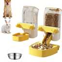 2-Pack Cage-Style Large Capacity Hanging Automatic Pet Feeder & Water Dispenser 50oz/1500ml,for Cages 0.98" Max Inner,1.77"-2.56" Outer,for Small/Medium Dogs, Cats, Rabbits & Guinea Pigs