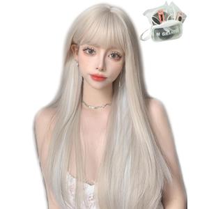 MGRANDE wig premium line 【 active top stylist produce 】 6 items set inner color line women's original wig semi-long small face effect（white beigeLSt DY24A）