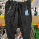 Libin Women's Cargo Joggers Lightweight Quick Dry Hiking Pants Athletic Lounge Casual Travel (XX-Large, Black)