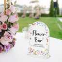 2 x Wedding Sign Decor, Flower Bar Sign, 5x7 Inch Arch Acrylic, Wedding Sign for Reception & Event Party, Bridal Shower Decorations, Wedding Table Sign Accessories for Anniversary And Event (Wildflower)