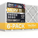 BNX TruFilter 14x14x1 Air Filter MERV 11 - MADE IN USA - Allergen Defense Electrostatic Pleated Air Conditioner HVAC AC Furnace Filters for Allergies, Dust, Pet, Smoke, Allergy MPR 1200 FPR 7