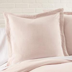 Levtex Home - 100% Linen - Euro Sham - Washed Linen - Blush - Sham Size (26x26in.), No Insert