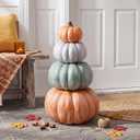 4 Pcs Stackable Resin Decorative Pumpkins Fall Outdoor Decor Fairytale