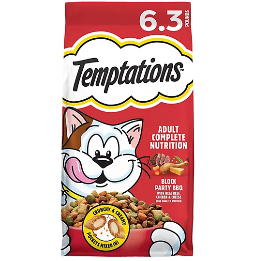 Temptations Adult Indoor/Outdoor Block Party BBQ Recipe Dry Cat Food