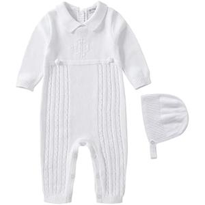 Booulfi Baby Boy's Christening Baptism Outfits Suit with Hat， Cross Detail 3-6 Months