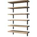 WOPITUES Wood Floating Shelves Set of 6, Shelves for Wall Decor, Farmhouse Shelf for Bedroom, Bathroom Storage Shelves, Book Shelves for Living Room - Rustic Brown