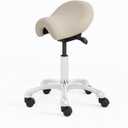 Ergonomic Saddle Stool - Adjustable Height & Tilt Saddle Stool Chair for Salon, Spa, Lash Tech, Tattoo Artist & Drafting, Beige, 12.2 inches x 15.3 inches x 21.2 inches