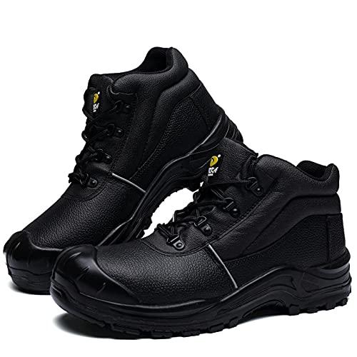 DRKA Water Resistant Steel Toe Work Boots For Men,6'' EH-Rated Safety Boots(19977-blk-13)