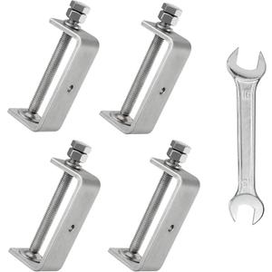 304 Heavy Duty Stainless Steel C Clamps 2 1/2 Inch Tiger Clamp Woodworking Clamp,Features Stable Wide Jaws and Protective Pads (4 Pcs)