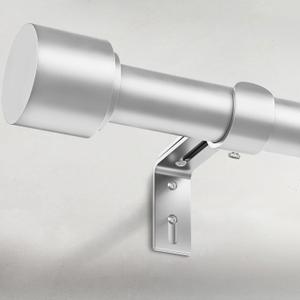 GEEBOBO Silver Curtain Rods for Windows 48 to 84 Inch, 1 Inch Adjustable Heavy Duty Easy Install Curtain Rods Set for Outdoor, Patio, Farmhouse, Bedroom, Living Room (Silver, 30"-90")