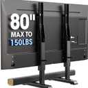 AX WABER Universal TV Stand, Table Top TV Stand Base Wobble-Free Replacement for Most 24 to 80 Inch LCD LED TVs, 7 Height Adjustable TV Legs Hold up to 150lbs, Max VESA 800x500mm, Black AX10TB02