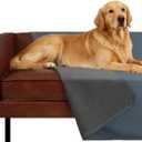 Ameritex Pet Bed Blanket Reversible 100% Waterproof Velvet Super Soft for Sofa and Bed (40x60 Inches, Blue+darkgrey)