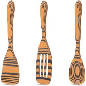 Dishwasher Safe Handcraft Wooden Spoons for Cooking-3PCS Sturdy Wooden Spoons Set, Wooden Kitchen Utensil Set for Nonstick Cookware, Heat Resistant