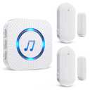 Door Chime,SanJie Wireless Door Sensor Chime When Door Opens,Door Entry Alarm Chime for Business/Home/Kids,500 FT Range,26 Chimes 5 Adjustable Volume, 2 Sensors + 1 Receivers