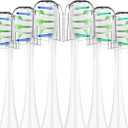 Replacement Toothbrush Heads for Philips Sonicare - 8 Pack Soft Gentle Bristles Compatible with Most Sonicare Click-On Electric Toothbrushes (White)