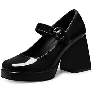 CELLENZ Women Mary Jane Shoes: Comfortable Closed Toe Chunky Heels, 2025 Trendy Dress Shoes Prom Formal Graduation Platform Pumps Wide, Size 9