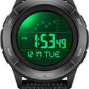 findtime Mens Digital Watch with Nylon Strap Sports Wrist Watches for Men Women with Countdown LED Day Date Dual Time Display Alarm Stopwatch