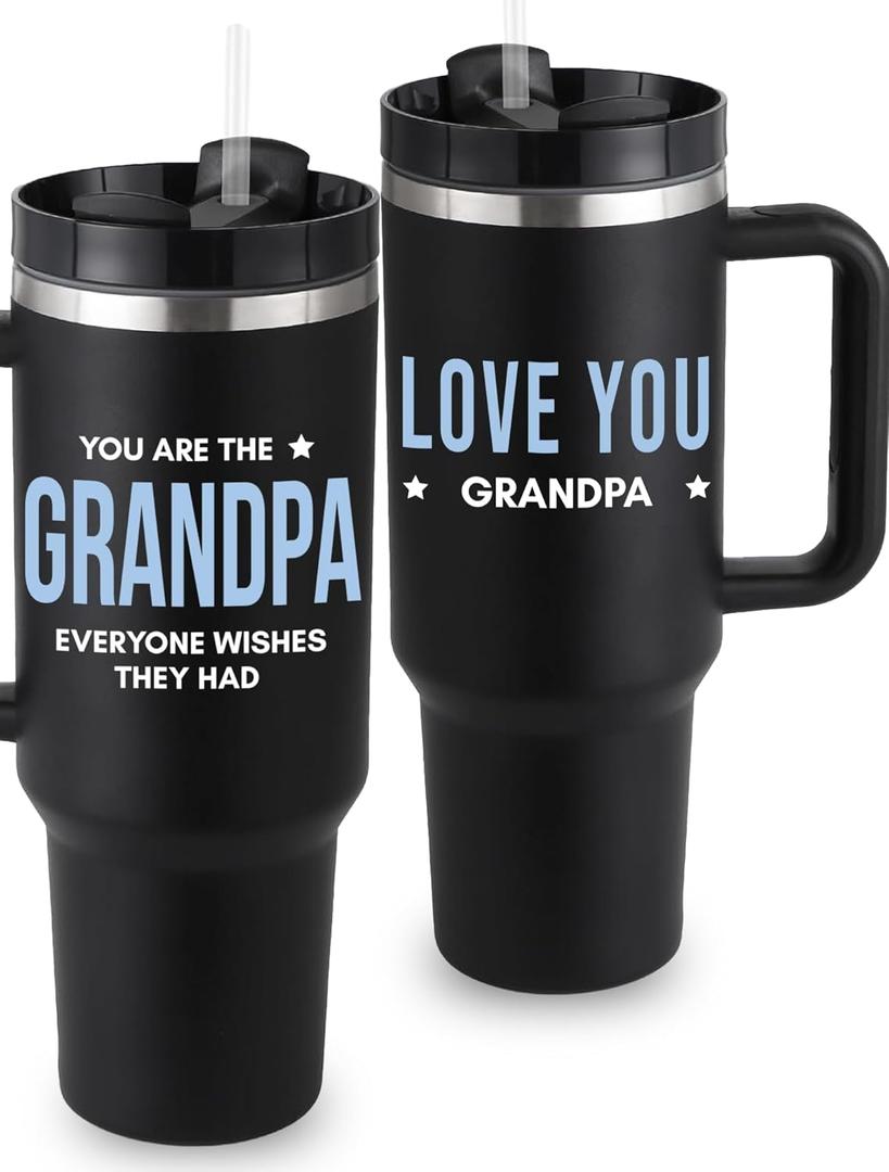Grandpa Tumbler 40oz, Best Grandpa Gifts, Thoughtful Father's Day Gifts for Grandfathers, Unique Grandad Mug Presents for Him, Ideal for Birthdays, Christmas, Special Occasions, Gift Ready