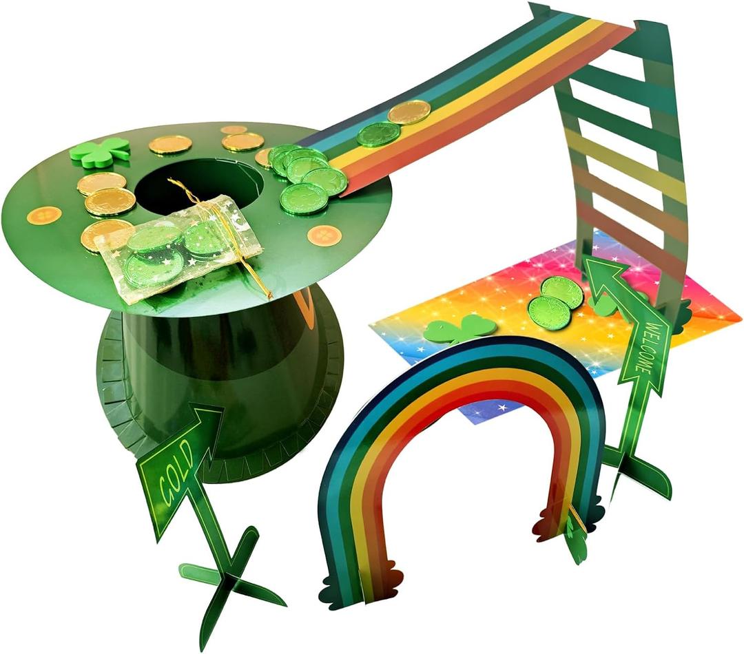 JJI St Patrick's Day Leprechaun Trap Kit St. Patricks Day Decorations Leprechaun Trap Crafts Kit for Kids St Patricks Day Party Supplies (Cap Leprechaun Trap)