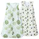 david's kids 2 Pack Baby Sleep Sack 12-18 Months, Rayon Derived from BambooUltra Soft TOG 0.5 Baby Wearable Blankets with 2-Way Zipper, Large Size, Leaf