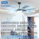 72 inch Ceiling Fans with Lights, Large Modern Ceiling Fan with Light and Remote Control, Reversible, 3CCT, Dimmable, Quiet, Black Ceiling fan For Bedroom, Living Room, Patio Farmhouse, Indoor/Outdoor