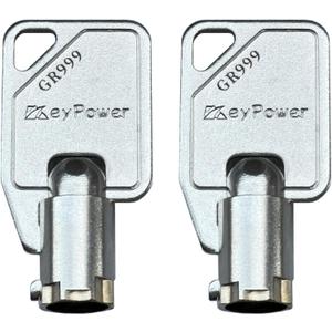 KeyPower Keys (2) GR999 Tubular Key for Greenwald Commercial Washer Door/Service Panel/Coin Washing Machine, Compatible with Maytag Whirlpool HPC Speed Queen ESD Lock