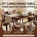 BAKEVE Bamboo Dining Table for 4-6 Person- 47.2'' Solid Wood Kitchen Table, Farmhouse Rectangular Dining Room Table, Mid Century Modern Desk for Living Room, Kitchen, Walnut, FSC-Certified Bamboo