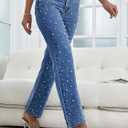 Baggy Jeans for Woman High Waisted Loose Straight Leg Wide Leg Denim Jean Womens Boyfriend Y2K Pants Trendy (Blue, S)