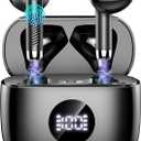 Wireless Bluetooth 5.4 Earbuds, Ear Buds LED Power Display Headphones 6D Stereo, Bluetooth Earbuds in-Ear Noise Cancelling Mic, 40H Playback Mini Case IP7 Waterproof Sports Earphones for Android iOS (Carbon Black)