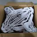 HOUSE DAY White Plastic Hangers 100 Pack, Slim with Non-Slip Extended Notch