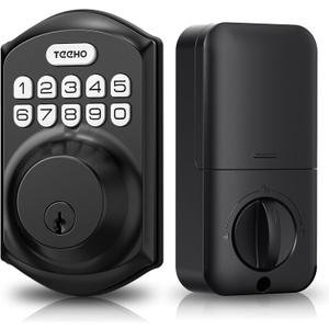 TEEHO TE001 Keyless Entry Door Lock with Keypad - Smart Deadbolt Lock for Front Door with 2 Keys - Auto Lock - Easy Installation - Matte Black