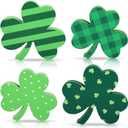 COCHIE Shamrock St Patricks Day Decorations, Wooden St. Patrick's Day Tiered Tray Decor Set of 4, Green Clover Saint Patrick Day Table Top Decoration for Home, Shelf, Door, Office Party (Pattern)