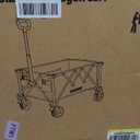 Hikevent Collapsible Wagon Cart, 360LBS Heavy Duty Foldable Beach Wagon with Wider Wheels, Utility Grocery Shopping Cart for Garden, Camping, Sports, Blue