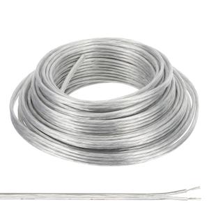 PATIKIL 49.2Ft 16/2 PVC Covered Copper Wire, 300V Soft Speaker Wire Insulated Heat Resistant Electronical Flexible Cable for LED Light Strip Audio Speaker Sound System, Clear, UL Listed (Silver)