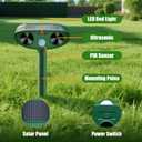 2026 Solar Ultrasonic Animal Repellent Outdoor Motion Activated Cat Deer RepellenSquirrel Raccoon Skunk Rabbit Dog Bird Deterrents Animal Repeller for Garden Yard - 4 Packs