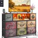 WLIVE LED Dresser TV Stand for 55 Inch TV, 8 Drawers, Pattern