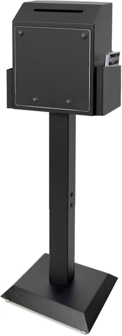 Suggestion Box with Stand, Floor Standing Offering Box, Heavy Duty Metal Locking Ballot Collection Safe Box for Voting Charity Donation Church Election Ballet Event