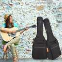 41 Inch Acoustic guitar Bag 0.35 Inch Thick Padding Water Resistent Dual Adjustable Shoulder Strap Case,40 Inch Guitar gig Bag with Back Hanger Loop case