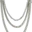 Lainrrew Trousers Chain, Pants Chain Belt Chain Wallet Chain Pocket Chain Hip Hop Punk Jeans Chain Key Chain Goth Accessories for Eboy Egirl Women Men (Silver)