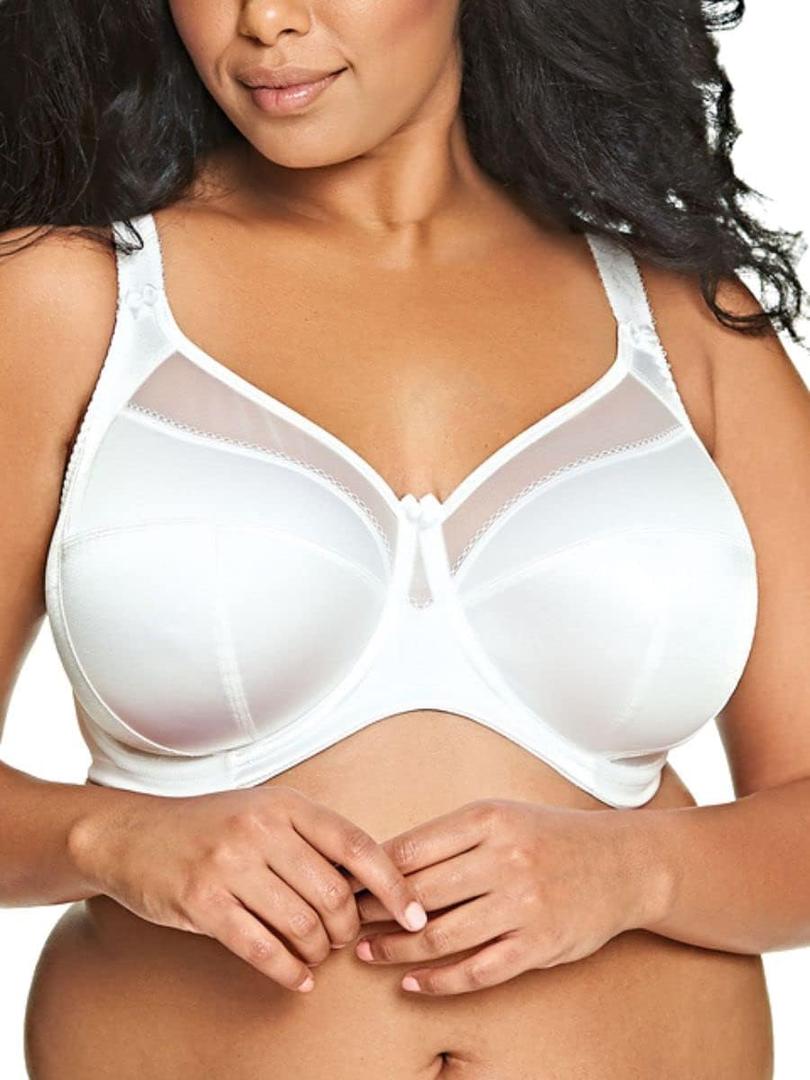 GODDESS Women's Plus Size Keira Underwire Banded Bra (36M, White)