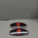 UGSHY Pack of 2 Front Grille Emblem, Central Mesh Cover Label, Rear Tailgate Emblem Badge Nameplate, Compatible with Ford F150 F250 F350 (Skull Red) (7")