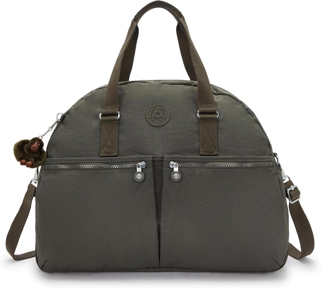 Kipling Women's Eugina Satchel, Handmade, Removable Shoulder Strap, Outer Pockets, Nylon Duffle Bag