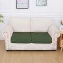 hyha Milk Silk Couch Cushion Covers, Soft Magic Sofa Covers Washable for 2 Cushion Couch, Stretch Sectional Outdoor Cushion Covers for Patio Furniture with Elastic Bottom(2 Packs, Bronze Green)