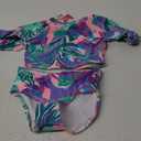 Kanu Surf Girls' Long Sleeve Rashguard UPF 50+ Two Piece Swim Set (5T, Riva Purple)